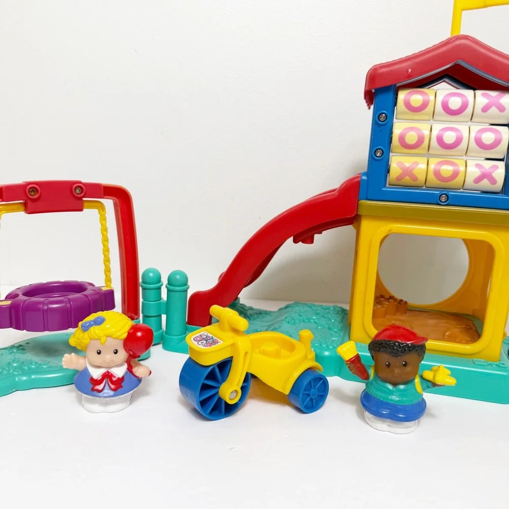 Fisher-Price Little People Fun Sounds Playground Playset Slide Flag